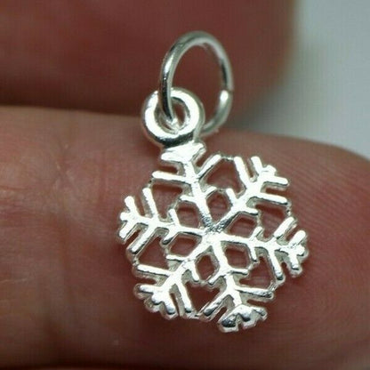 Genuine Sterling Silver 925 Christmas Snowflake Pendant Or Charm