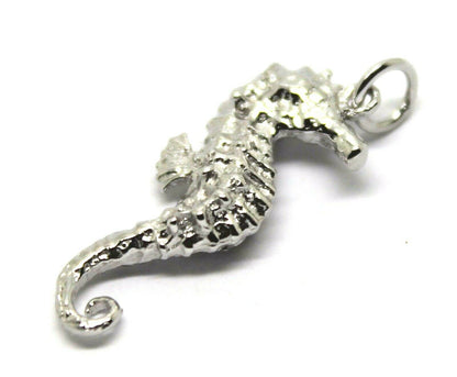 Kaedesigns, Genuine 9ct Yellow Or Rose Or White Gold Or Silver 3D Seahorse Charm