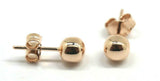 Kaedesigns New Genuine 9ct 9k Yellow, Rose or White Gold 6mm Stud Ball Earrings