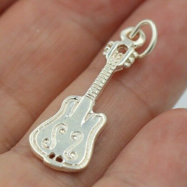 Kaedesigns New Genuine Sterling Silver 925 Guitar Pendant or Charm