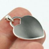 Sterling Silver Heart Shield Disc Pendant Or Charm Engravable