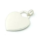 Sterling Silver Heart Shield Disc Pendant Or Charm Engravable