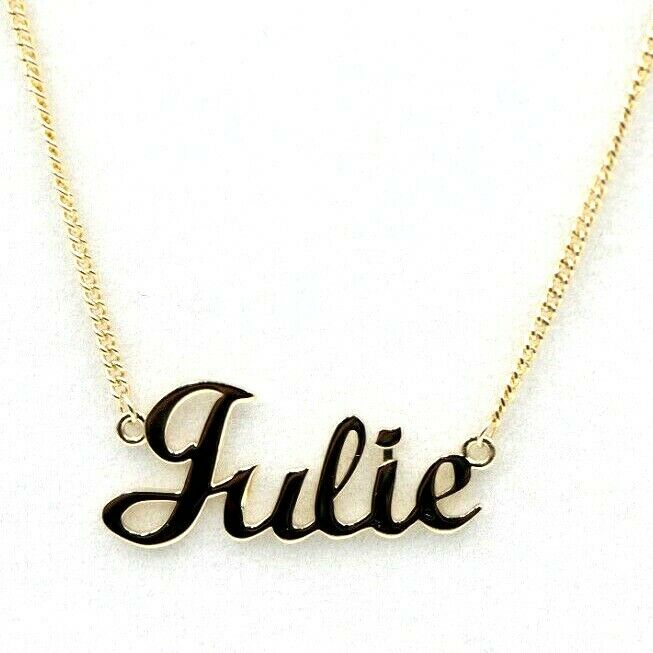 Genuine Custom Made To Your Name, Solid 9ct 375 Yellow, Rose or White Gold Nameplate Pendant