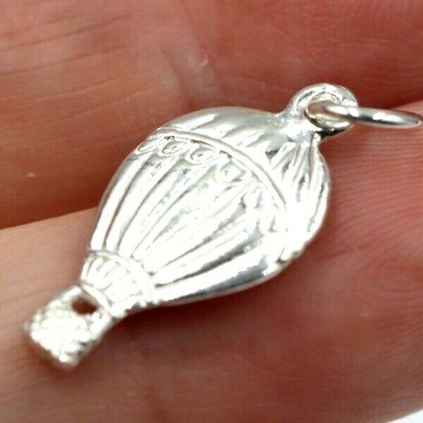 Genuine Sterling Silver 925 Hot Air Balloon Pendant or Charm