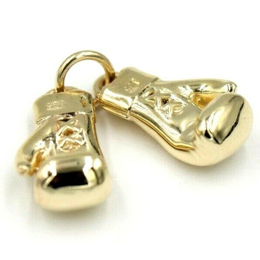 Large Heavy 9ct Yellow or Rose or White Gold 2 x Boxing Gloves Pendant 1 PAIR