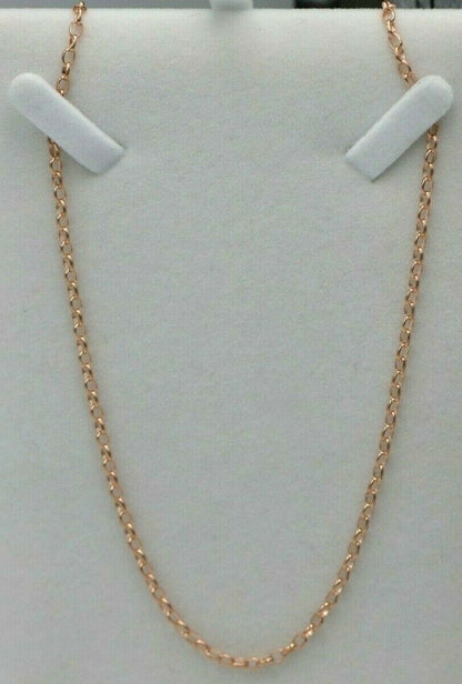 Genuine 9ct Rose Gold 375,Solid Oval Belcher Necklace Chain 7grams 70cm