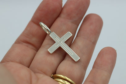 Kaedesigns Large New Genuine Sterling Silver Cross Pendant