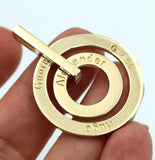 Solid 9ct Yellow Gold / 375  Personalized & Engraveable 2 Circles Pendant