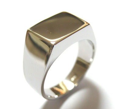 Kaedesigns New Mens Solid Sterling Silver Square Signet Ring, Choose your size