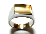 Kaedesigns New Mens Solid Sterling Silver Square Signet Ring, Choose your size