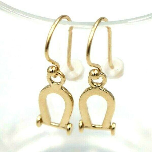 Kaedesigns Genuine 9ct Yellow, Rose or White Gold Lucky Horseshoe U Shape Earrings