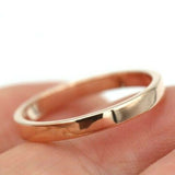 Custom Made Solid 9ct 9kt Rose Gold 2.5mm Flat Wedding Band Size 6.75 / N 1/2