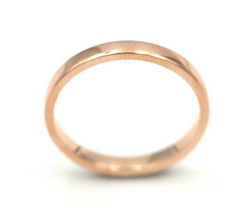 Custom Made Solid 9ct 9kt Rose Gold 2.5mm Flat Wedding Band Size 6.75 / N 1/2