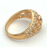 Kaedesigns New Genuine 18ct Rose Gold Blue Sapphire Diamond Dress Ring * Free Express Postage Post