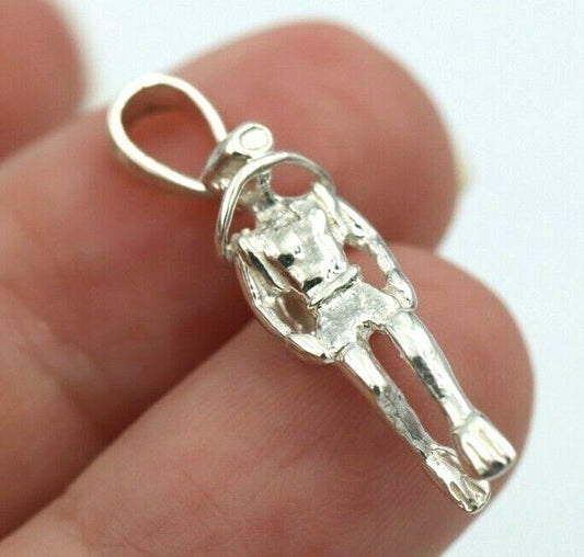 Genuine Sterling Silver Scuba DIver Charm or Pendant Ocean Dive Diving