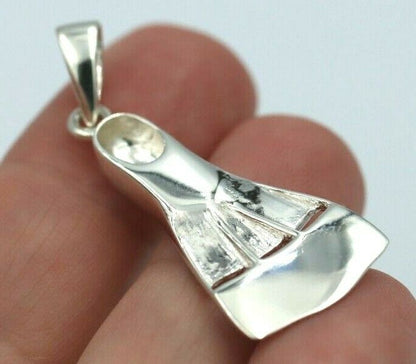 Sterling Silver 925 Scuba Diver Flipper Fin Flip Charm or Pendant Ocean Dive Diving