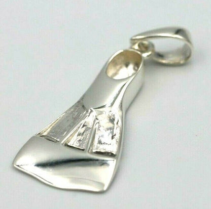 Sterling Silver 925 Scuba Diver Flipper Fin Flip Charm or Pendant Ocean Dive Diving