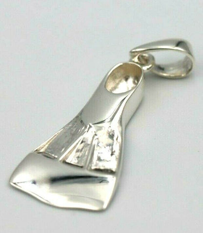 Sterling Silver 925 Scuba Diver Flipper Fin Flip Charm or Pendant Ocean Dive Diving