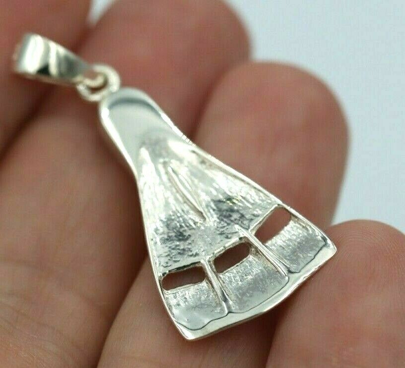 Sterling Silver 925 Scuba Diver Flipper Fin Flip Charm or Pendant Ocean Dive Diving