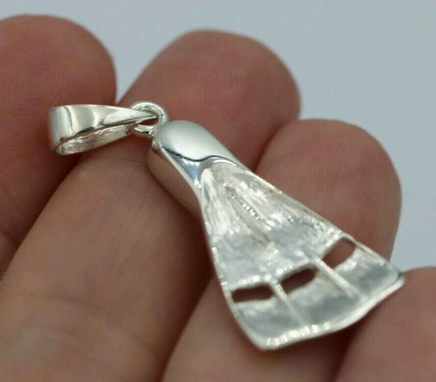 Sterling Silver 925 Scuba Diver Flipper Fin Flip Charm or Pendant Ocean Dive Diving