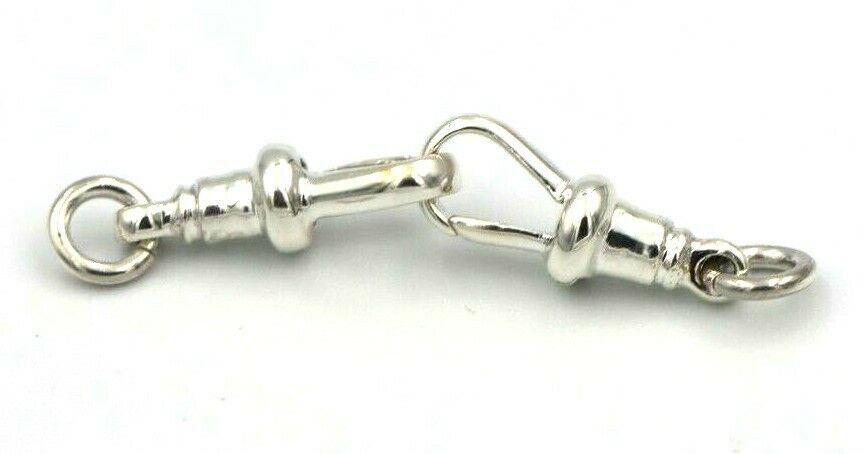 New 2 X Sterling Silver Albert Swivel Clasp 18mm + jump ring