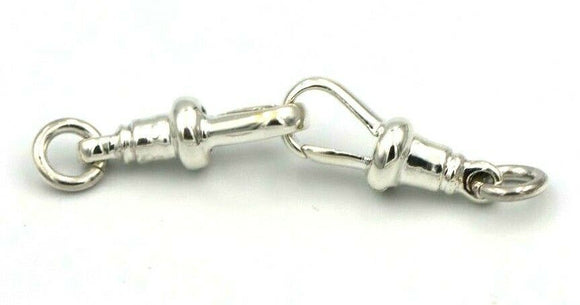 New 2 X Sterling Silver Albert Swivel Clasp 18mm + jump ring - Free post in oz