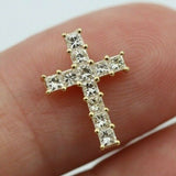0.50cts New Genuine 18ct 18k 750 Yellow Gold Princess Cut Diamond Cross Pendant