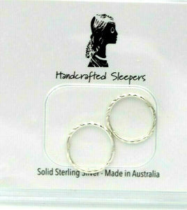 Genuine Sterling Silver Sleepers Twist Hinged Earrings 14mm *Free post in oz