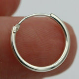 925 Sterling Silver Hoop Ring Bead Sleeper Earrings 14mm, 12mm or 10mm
