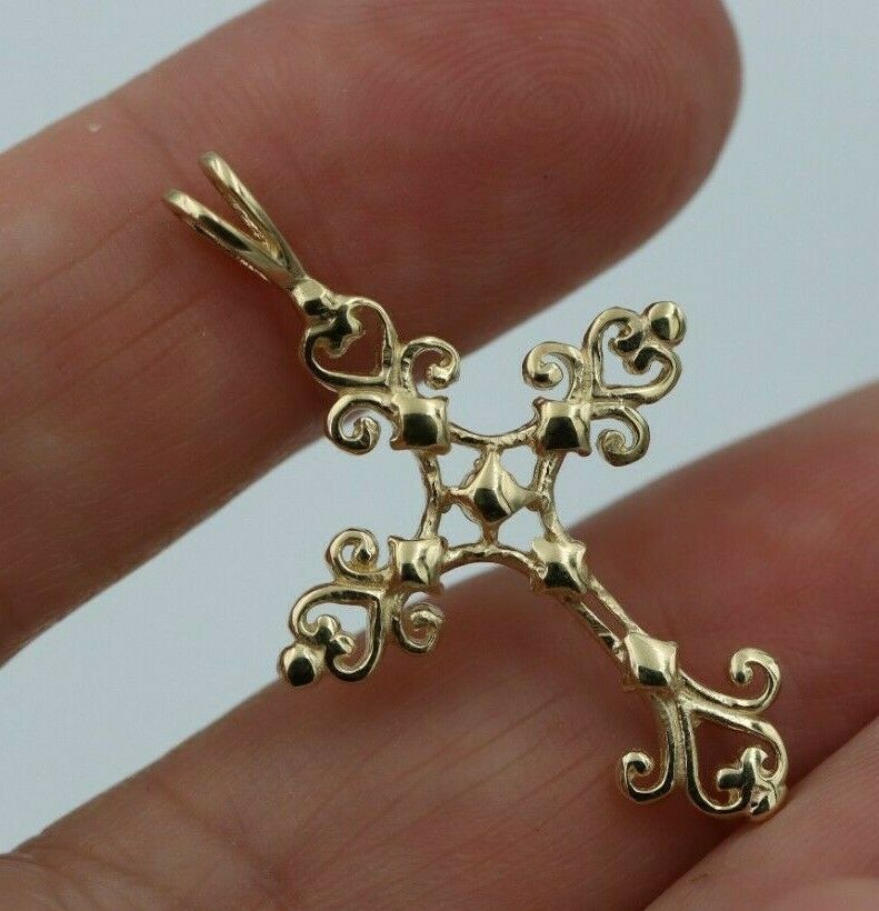 Kaedesigns New Genuine 9ct 9K Yellow, Rose or White Gold Fancy Celtic Cross Pendant