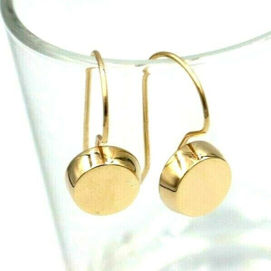 Genuine New 9ct 9K Yellow, Rose or White Gold Large 3D Disc Hook Earrings