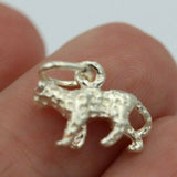 Genuine New Sterling Silver Solid Leopard Cat Pendant or Charm