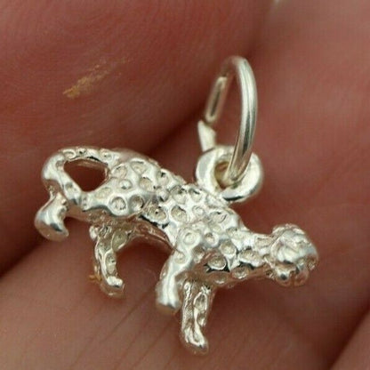 Genuine New Sterling Silver Solid Leopard Cat Pendant or Charm