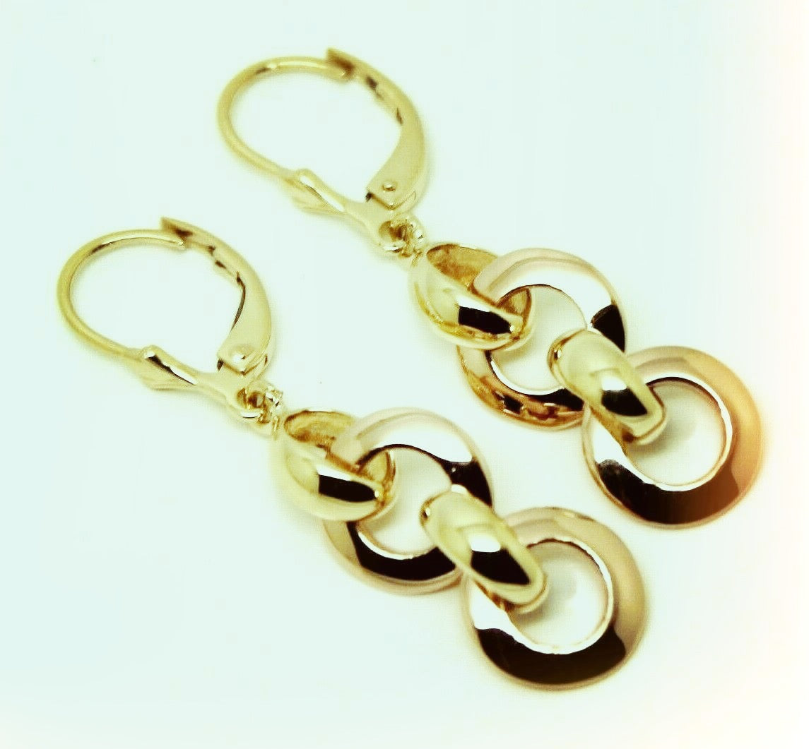 Kaedesigns 9ct Yellow, Rose or White Gold 10mm Circle Belcher Earrings Continental Hooks