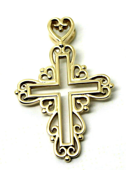 Kaedesigns, New 9ct Yellow Or Rose Or White Gold 375 Filigree Heart Cross Pendant