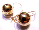 Kaedesigns, 9ct Yellow Or White Or Rose Gold 375 16mm Full Ball Hook Earrings