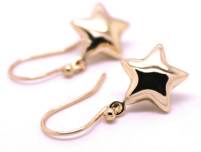 Kaedesigns, 9ct Yellow Or White Or Rose Gold Bubble Drop Star Hook Earrings