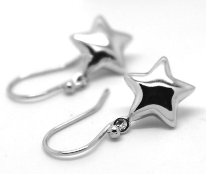 Kaedesigns, 9ct Yellow Or White Or Rose Gold Bubble Drop Star Hook Earrings