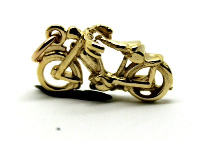 Kaedesigns Genuine 9ct Yellow or Rose or White Gold or Silver Motorbike Pendant