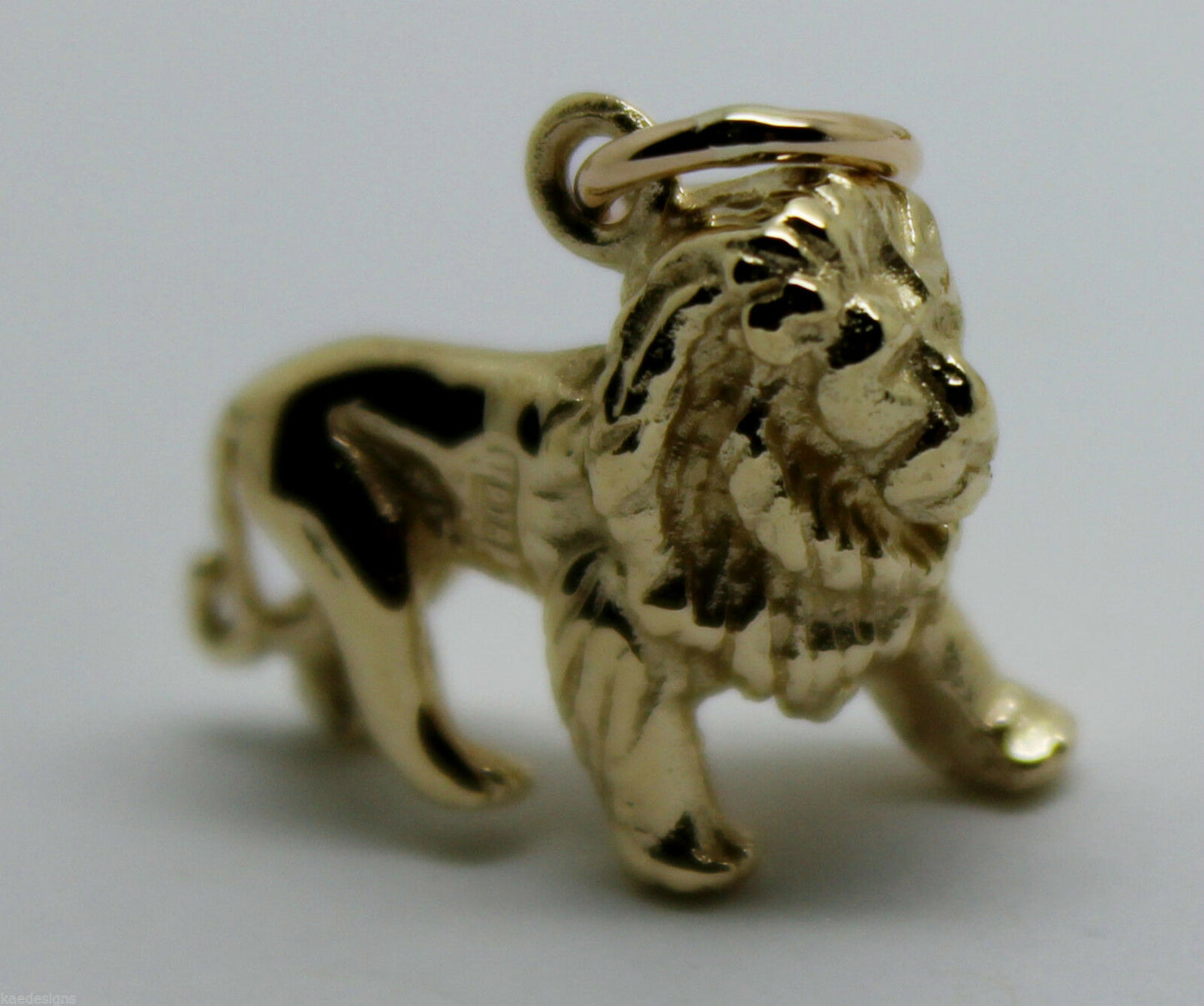 Kaedesigns, Heavy 3D 9ct Yellow Or Rose Or White Gold Lion Charm Or Pendant