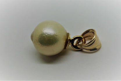 Kaedesigns New 9k 9ct Solid Yellow, Rose or White Gold 11mm Freshwater White Pearl Ball Pendant