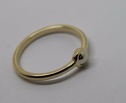 Genuine 9ct yellow gold & white gold ball 4mm Half Ball Ring