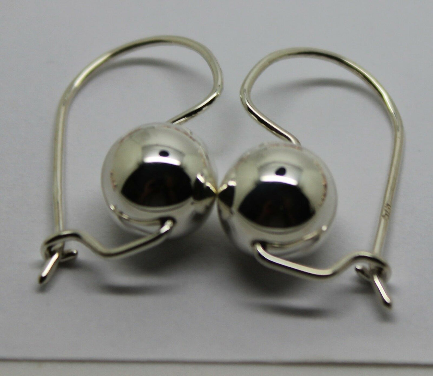 Genuine Sterling Silver 10mm Wide Ball Hook Earrings