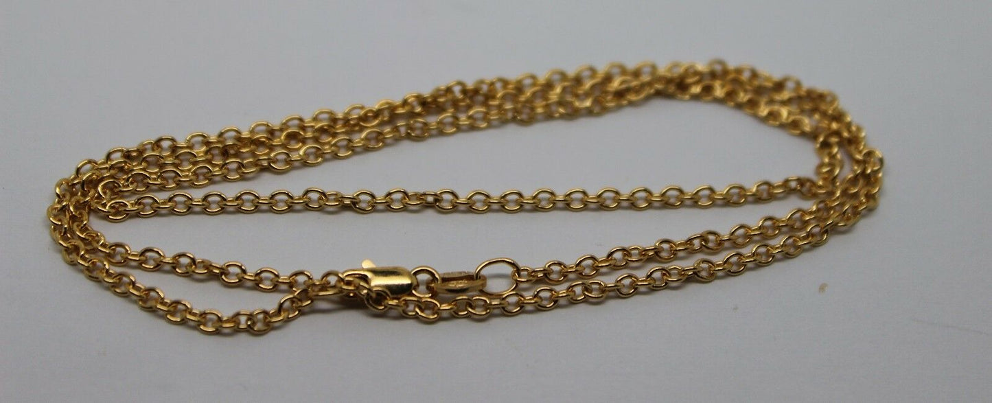 9ct Yellow Gold Belcher Cable Chain Necklace 46cm 3.53grams