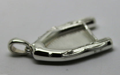 Sterling Silver Solid 925 Dinghy Raft Small Boat Pendant