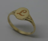 Size K 1/2 Genuine Solid New 9ct Yellow, Rose or White Gold Oval Signet Ring Engraved With One Initial