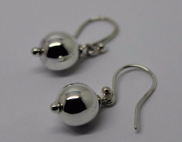 Genuine Sterling Silver 10mm Wide Ball Hook Earrings