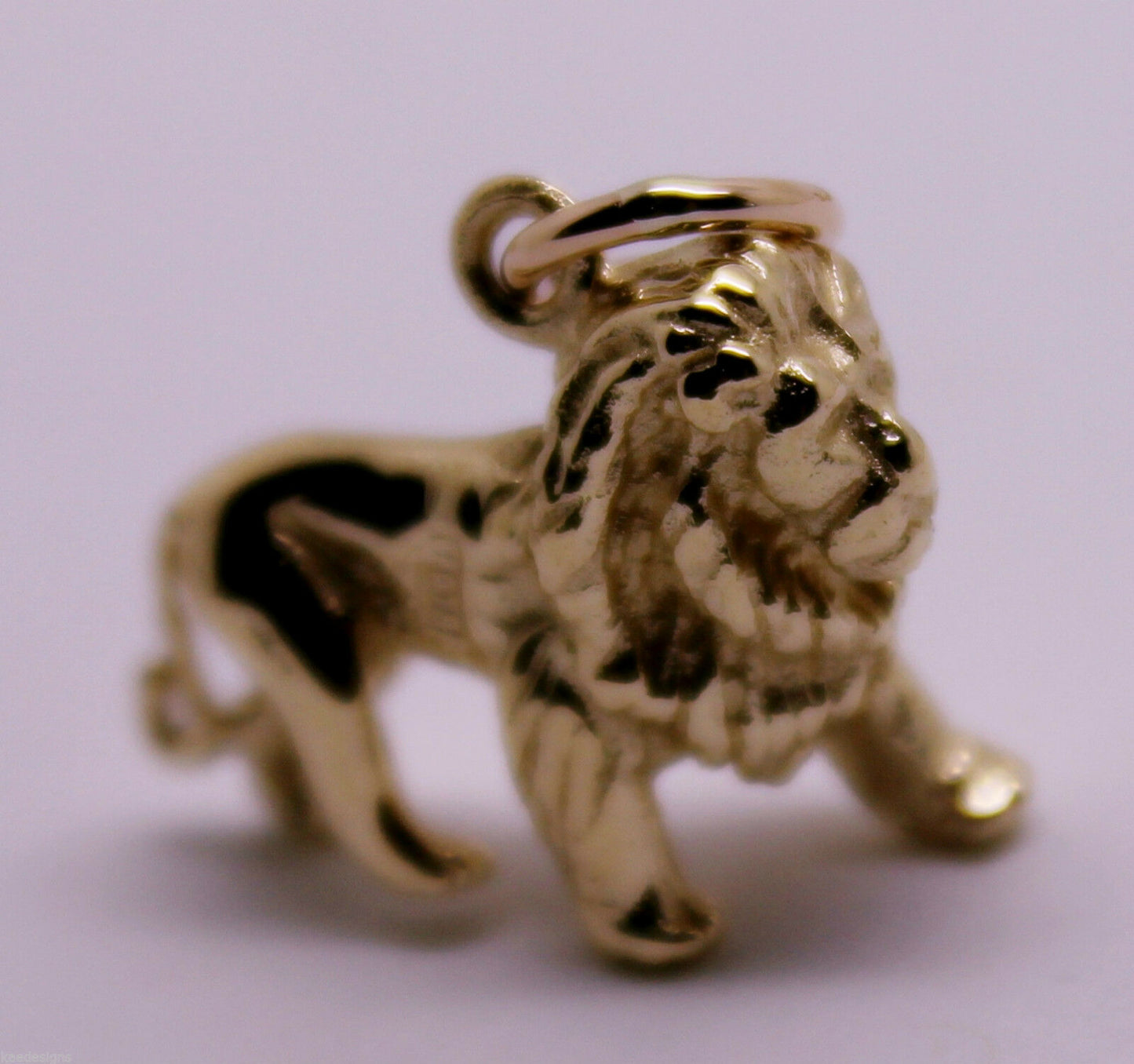 Kaedesigns, Heavy 3D 9ct Yellow Or Rose Or White Gold Lion Charm Or Pendant