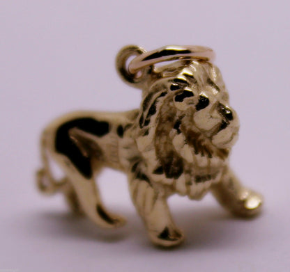 Kaedesigns, Heavy 3D 9ct Yellow Or Rose Or White Gold Lion Charm Or Pendant