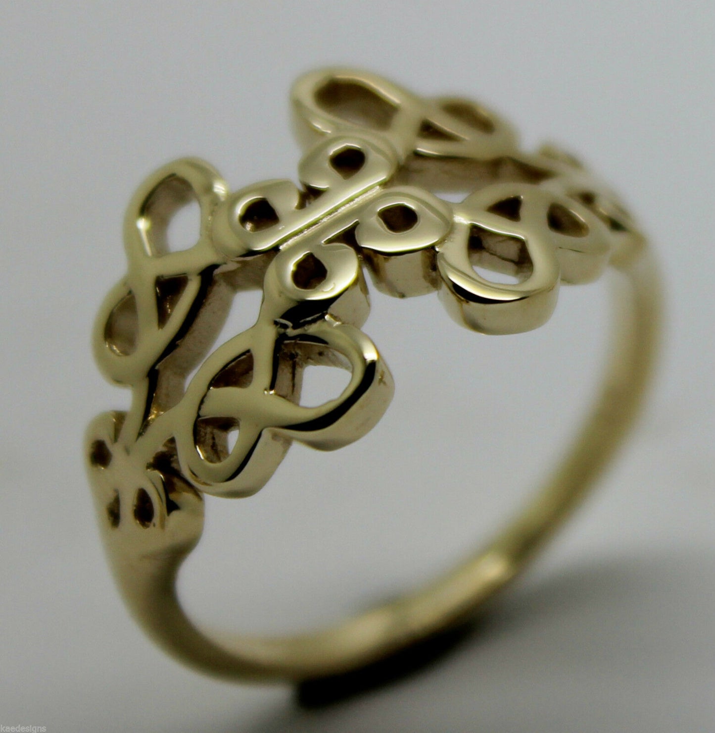 Solid New Genuine 9ct Yellow Gold Hallmarked 375 Fancy Celtic Swirl Ring  421